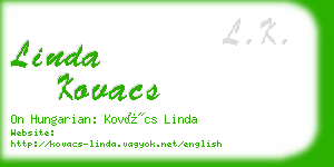 linda kovacs business card